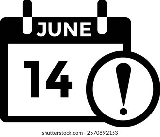 June 14 - Daily Calendar Icon with day of month
