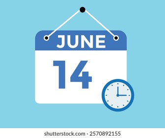 June 14 - Daily Calendar Icon with day of month
