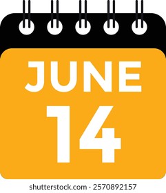 June 14 - Daily Calendar Icon with day of month
