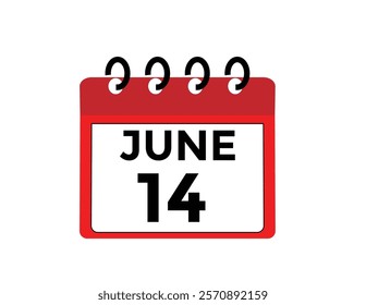 June 14 - Daily Calendar Icon with day of month
