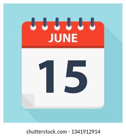 June 15 - Calendar Icon - Calendar design template - Business vector illustration.