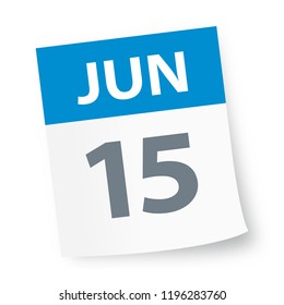 June 15 - Calendar Icon - Vector Illustration