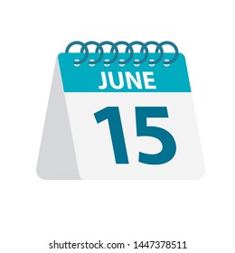 June 15 - Calendar Icon - Vector Illustration