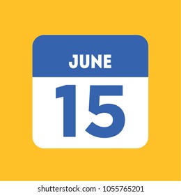 June 15 calendar icon yellow flat. World Wind Day, National Salvation in Azerbaijan, the State Flag of the Republic of Armenia, Kyrgyz Fire Service Officer