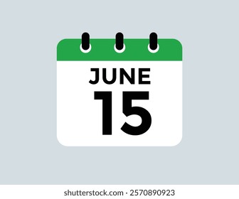 June 15 - Daily Calendar Icon with day of month
