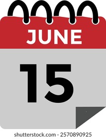 June 15 - Daily Calendar Icon with day of month
