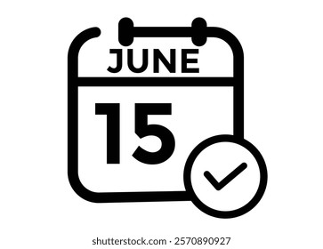 June 15 - Daily Calendar Icon with day of month
