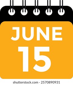 June 15 - Daily Calendar Icon with day of month
