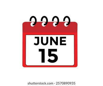 June 15 - Daily Calendar Icon with day of month
