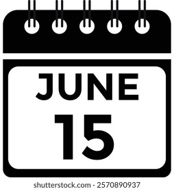 June 15 - Daily Calendar Icon with day of month
