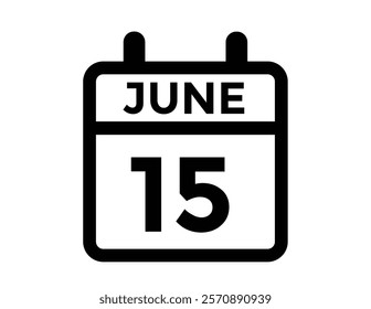 June 15 - Daily Calendar Icon with day of month
