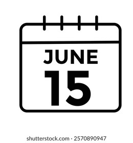 June 15 - Daily Calendar Icon with day of month
