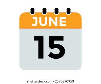 June 15 - Daily Calendar Icon with day of month
