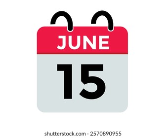 June 15 - Daily Calendar Icon with day of month
