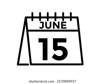 June 15 - Daily Calendar Icon with day of month
