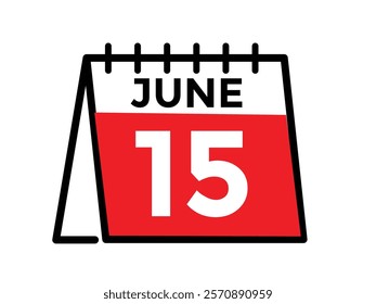 June 15 - Daily Calendar Icon with day of month
