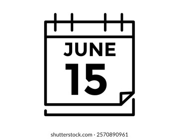 June 15 - Daily Calendar Icon with day of month
