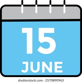 June 15 - Daily Calendar Icon with day of month
