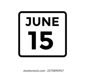 June 15 - Daily Calendar Icon with day of month
