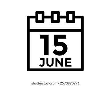 June 15 - Daily Calendar Icon with day of month
