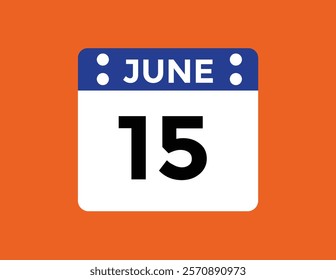 June 15 - Daily Calendar Icon with day of month
