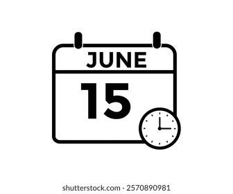 June 15 - Daily Calendar Icon with day of month
