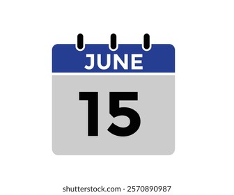 June 15 - Daily Calendar Icon with day of month
