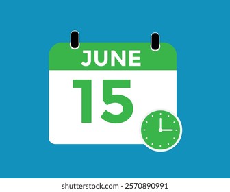 June 15 - Daily Calendar Icon with day of month
