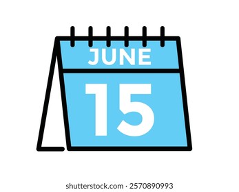 June 15 - Daily Calendar Icon with day of month
