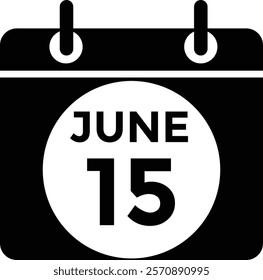 June 15 - Daily Calendar Icon with day of month
