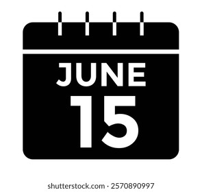 June 15 - Daily Calendar Icon with day of month
