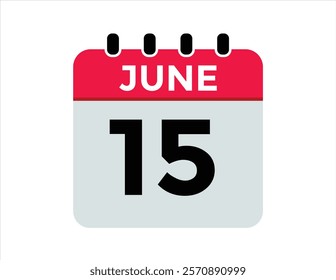 June 15 - Daily Calendar Icon with day of month
