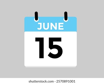 June 15 - Daily Calendar Icon with day of month
