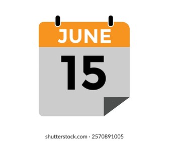 June 15 - Daily Calendar Icon with day of month
