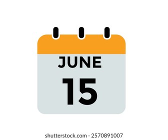 June 15 - Daily Calendar Icon with day of month
