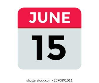 June 15 - Daily Calendar Icon with day of month
