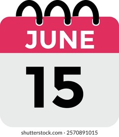 June 15 - Daily Calendar Icon with day of month
