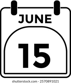 June 15 - Daily Calendar Icon with day of month
