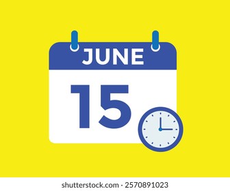 June 15 - Daily Calendar Icon with day of month
