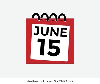 June 15 - Daily Calendar Icon with day of month
