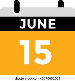 June 15 - Daily Calendar Icon with day of month
