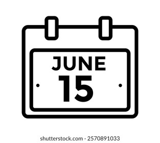 June 15 - Daily Calendar Icon with day of month
