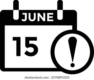 June 15 - Daily Calendar Icon with day of month
