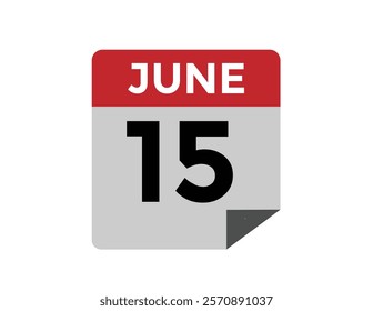 June 15 - Daily Calendar Icon with day of month
