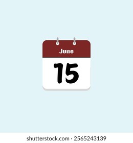 June 15th: Calendar Date Illustration