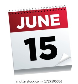 June 15th on a calendar page - illustrated.