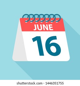 June 16 - Calendar Icon - Vector Illustration
