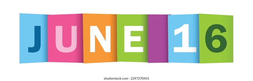 JUNE 16 colorful vector typography banner