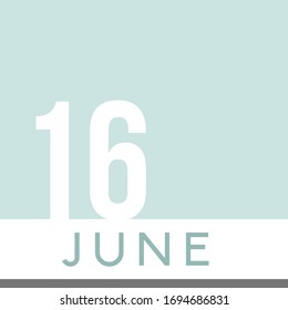 June 16th Minimal Calendar Neutral Color. Vector illustration