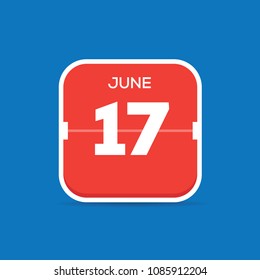 June 17 Calendar Flat Icon